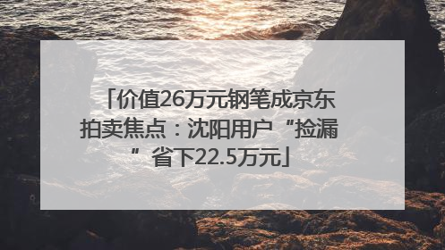 价值26万元钢笔成京东拍卖焦点：沈阳用户“捡漏”省下22.5万元