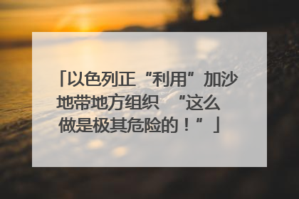 以色列正“利用”加沙地带地方组织  “这么做是极其危险的！”