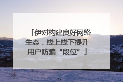 伊对构建良好网络生态，线上线下提升用户防骗“段位”