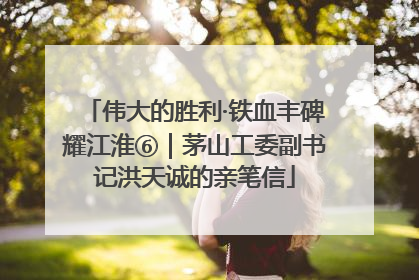 伟大的胜利·铁血丰碑耀江淮⑥｜茅山工委副书记洪天诚的亲笔信