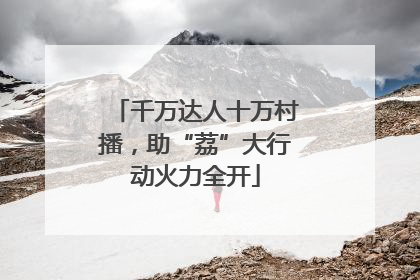 千万达人十万村播，助“荔”大行动火力全开