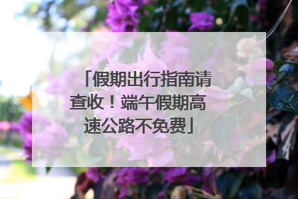 假期出行指南请查收！端午假期高速公路不免费
