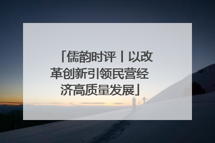 儒韵时评丨以改革创新引领民营经济高质量发展