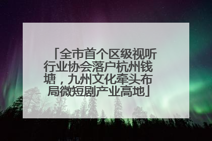 全市首个区级视听行业协会落户杭州钱塘，九州文化牵头布局微短剧产业高地