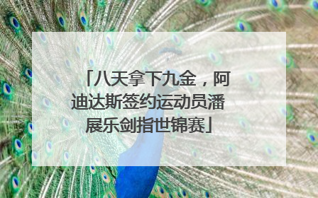 八天拿下九金，阿迪达斯签约运动员潘展乐剑指世锦赛