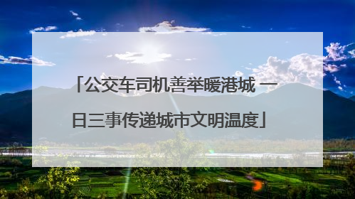 公交车司机善举暖港城 一日三事传递城市文明温度