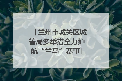 兰州市城关区城管局多举措全力护航“兰马”赛事