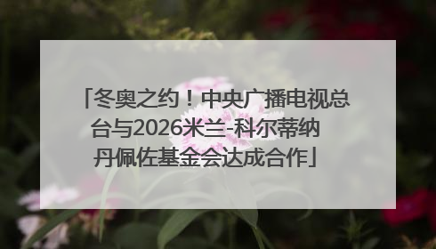 冬奥之约！中央广播电视总台与2026米兰-科尔蒂纳丹佩佐基金会达成合作