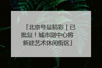 北京号最精彩｜已批复！城市副中心将新建艺术休闲街区