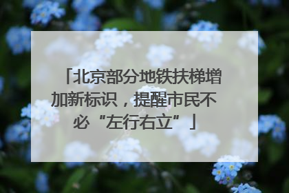 北京部分地铁扶梯增加新标识，提醒市民不必“左行右立”