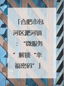 合肥市包河区淝河镇：“微服务”解锁“幸福密码”