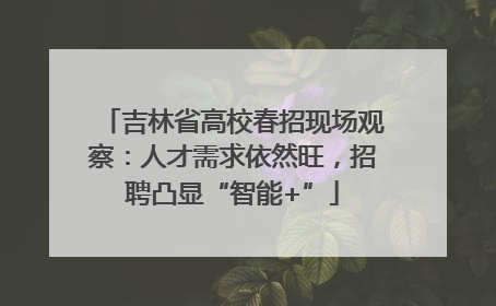 吉林省高校春招现场观察：人才需求依然旺，招聘凸显“智能+”