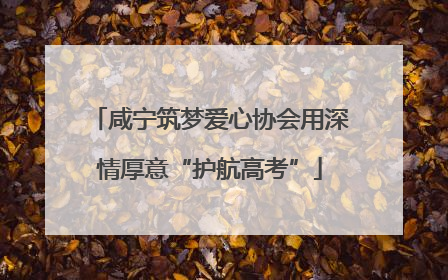 咸宁筑梦爱心协会用深情厚意“护航高考”