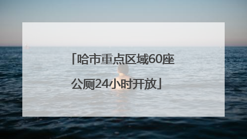 哈市重点区域60座公厕24小时开放