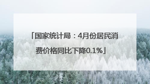 国家统计局：4月份居民消费价格同比下降0.1%
