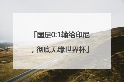 国足0:1输给印尼，彻底无缘世界杯