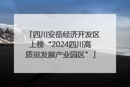 四川安岳经济开发区上榜“2024四川高质量发展产业园区”