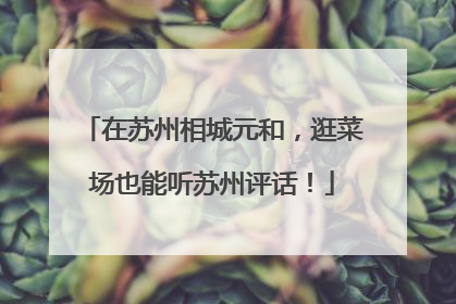 在苏州相城元和，逛菜场也能听苏州评话！