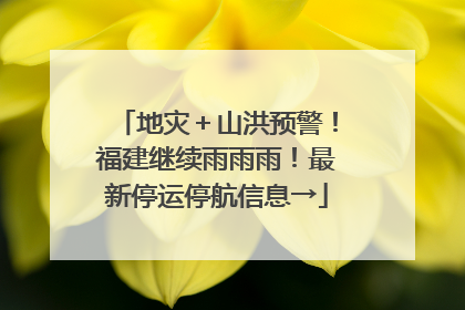 地灾＋山洪预警！福建继续雨雨雨！最新停运停航信息→