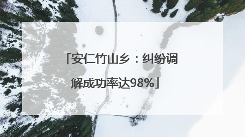安仁竹山乡：纠纷调解成功率达98%
