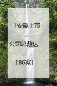 安徽上市公司总数达186家