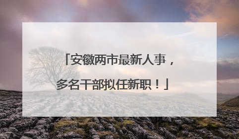安徽两市最新人事，多名干部拟任新职！