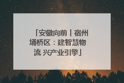 安徽向前丨宿州埇桥区：建智慧物流 兴产业引擎