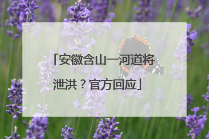安徽含山一河道将泄洪？官方回应