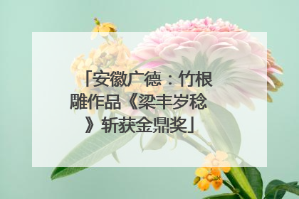 安徽广德：竹根雕作品《梁丰岁稔》斩获金鼎奖