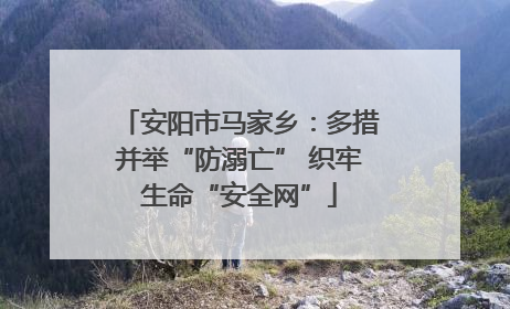 安阳市马家乡：多措并举“防溺亡” 织牢生命“安全网”