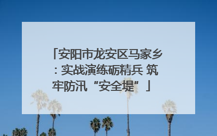 安阳市龙安区马家乡：实战演练砺精兵 筑牢防汛“安全堤”
