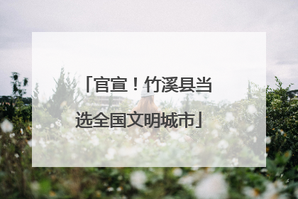 官宣！竹溪县当选全国文明城市