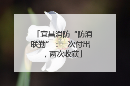 宜昌消防“防消联勤”：一次付出，两次收获