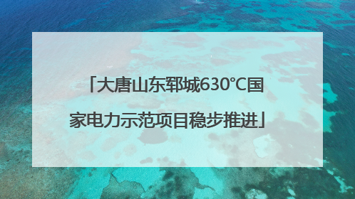 大唐山东郓城630℃国家电力示范项目稳步推进