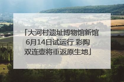 大河村遗址博物馆新馆6月14日试运行 彩陶双连壶将重返原生地