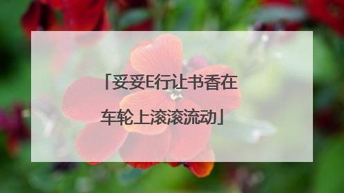 妥妥E行让书香在车轮上滚滚流动