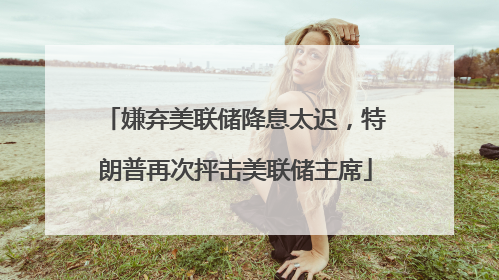 嫌弃美联储降息太迟，特朗普再次抨击美联储主席