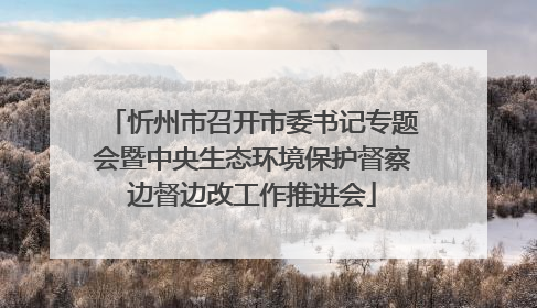 忻州市召开市委书记专题会暨中央生态环境保护督察边督边改工作推进会