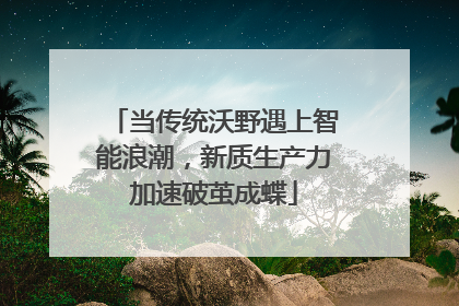 当传统沃野遇上智能浪潮，新质生产力加速破茧成蝶