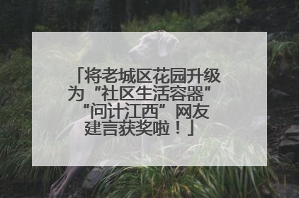 将老城区花园升级为“社区生活容器” “问计江西”网友建言获奖啦！