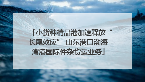 小货种精品港加速释放“长尾效应” 山东港口渤海湾港国际件杂货运业务