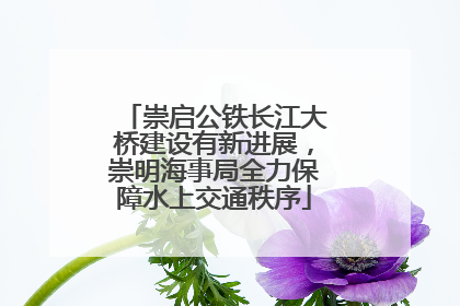 崇启公铁长江大桥建设有新进展，崇明海事局全力保障水上交通秩序