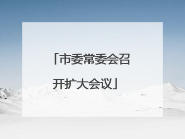 市委常委会召开扩大会议