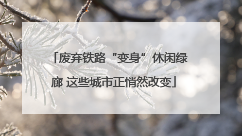 废弃铁路“变身”休闲绿廊 这些城市正悄然改变
