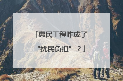 惠民工程咋成了“扰民负担”？