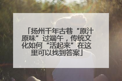 扬州千年古巷“原汁原味”过端午，传统文化如何“活起来”在这里可以找到答案