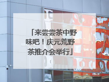 来尝尝茶中野味吧！庆元荒野茶推介会举行