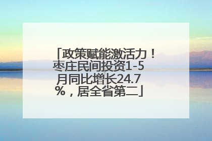 政策赋能激活力！枣庄民间投资1-5月同比增长24.7%，居全省第二