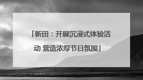 新田：开展沉浸式体验活动 营造浓厚节日氛围