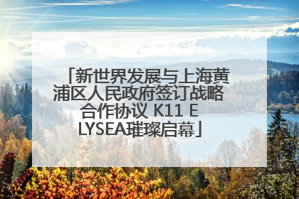 新世界发展与上海黄浦区人民政府签订战略合作协议 K11 ELYSEA璀璨启幕